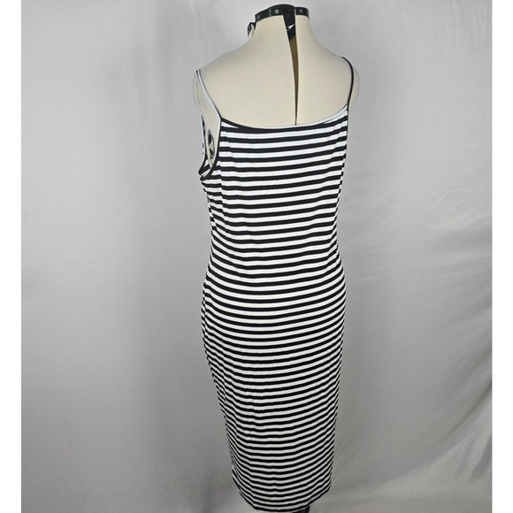 Shein Dress Women's 3XL Black White Stripe Spaghetti Straps Fit & Flare Midi - Picture 15 of 16